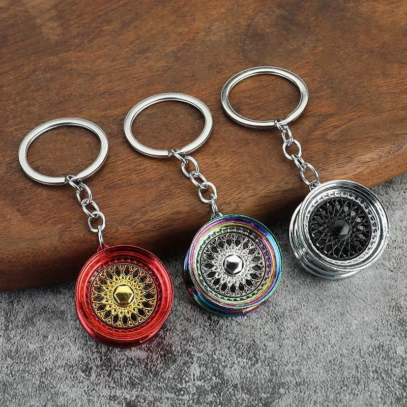 Creative Gear Head Keychain – Speed Gearbox & Turbo Hub Brake Disc Pendant for Car Keys, Shock Absorber Keyring