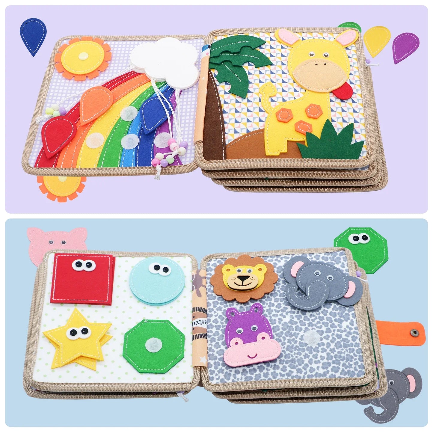 Baby Soft 3D Cloth Book – Montessori Early Learning Toy for Color Cognition & Basic Life Skills