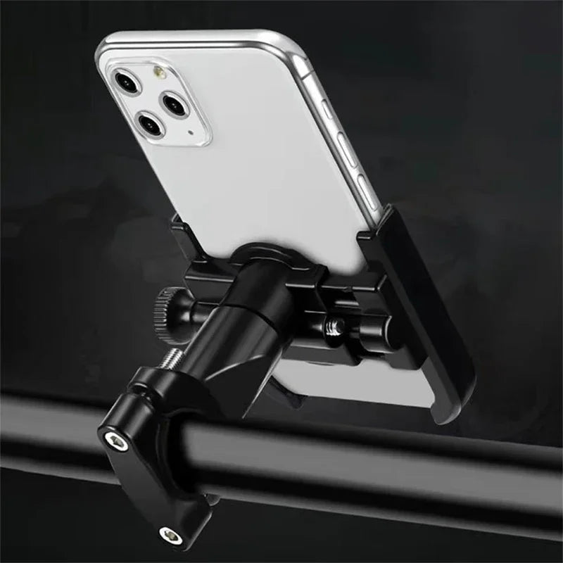 Aluminum Alloy Motorcycle & Bicycle Phone Holder — GPS Mounting Clip & Handlebar Bracket
