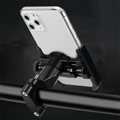 Aluminum Alloy Motorcycle & Bicycle Phone Holder — GPS Mounting Clip & Handlebar Bracket
