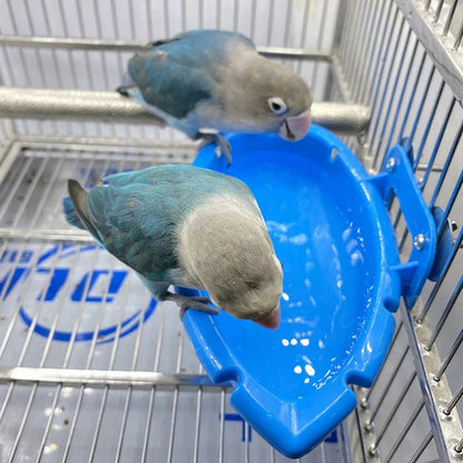 Multifunctional Parrot Food Tray: Creative Blue Bathtub for Animal Cage - Standing Wash Shower Box Bird Toy & Pet Cleaning Product