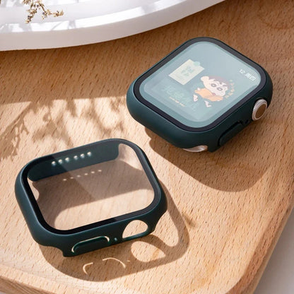 Tempered Glass Apple Watch Case - Full Screen Protector Cover for Series 9, 8, 7, 6, SE 45mm 44mm 41mm 40mm