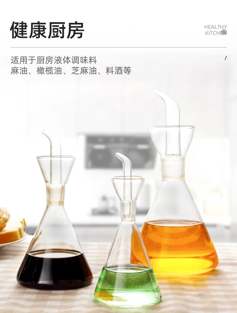 High Borosilicate Glass Oil & Vinegar Pot – Leak-Proof Kitchen Seasoning Bottle