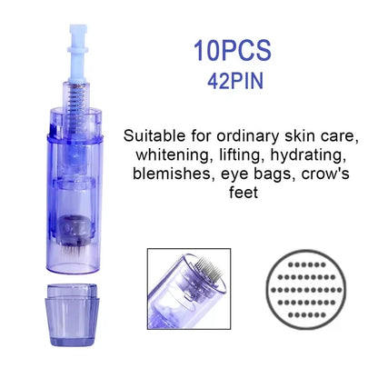 10PCS Dermapen Nano Needle Cartridges – A1 Bayonet Disposable Microneedling Replacement Needles for Tattoo Removal & Skin Care Treatment