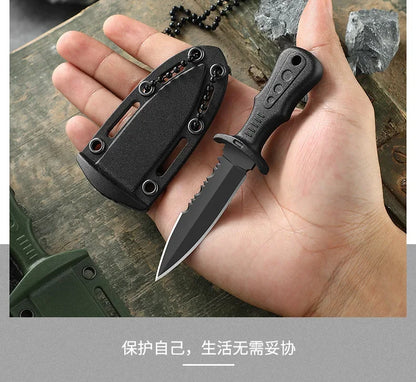 New Mini Tactical Neck Knife – Women's Self-Defense Outdoor Knife, Portable Camping & Fruit Knife