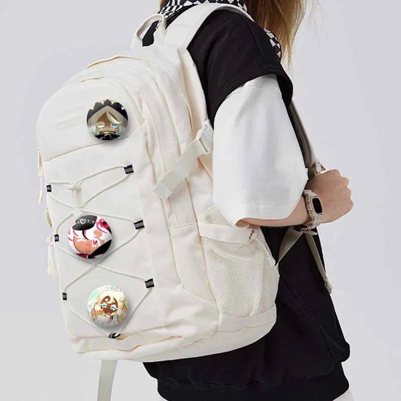 Cookie Run Kingdom Shadow & Milk Button Brooch – Cute Cartoon Enamel Pin for Bags, Clothing & DIY Accessories