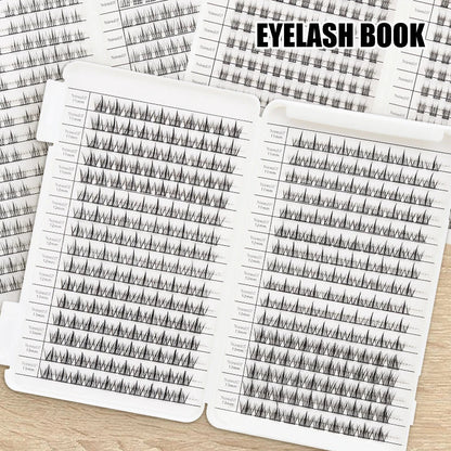 Individual Lash Extensions Kit – DIY Cluster Eyelash Book, False Lashes for Home Makeup