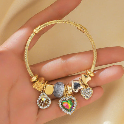 Fashionable Women's Stainless Steel Multi-Element Bracelet – Ideal for Daily Wear, Parties & Festival Gifts