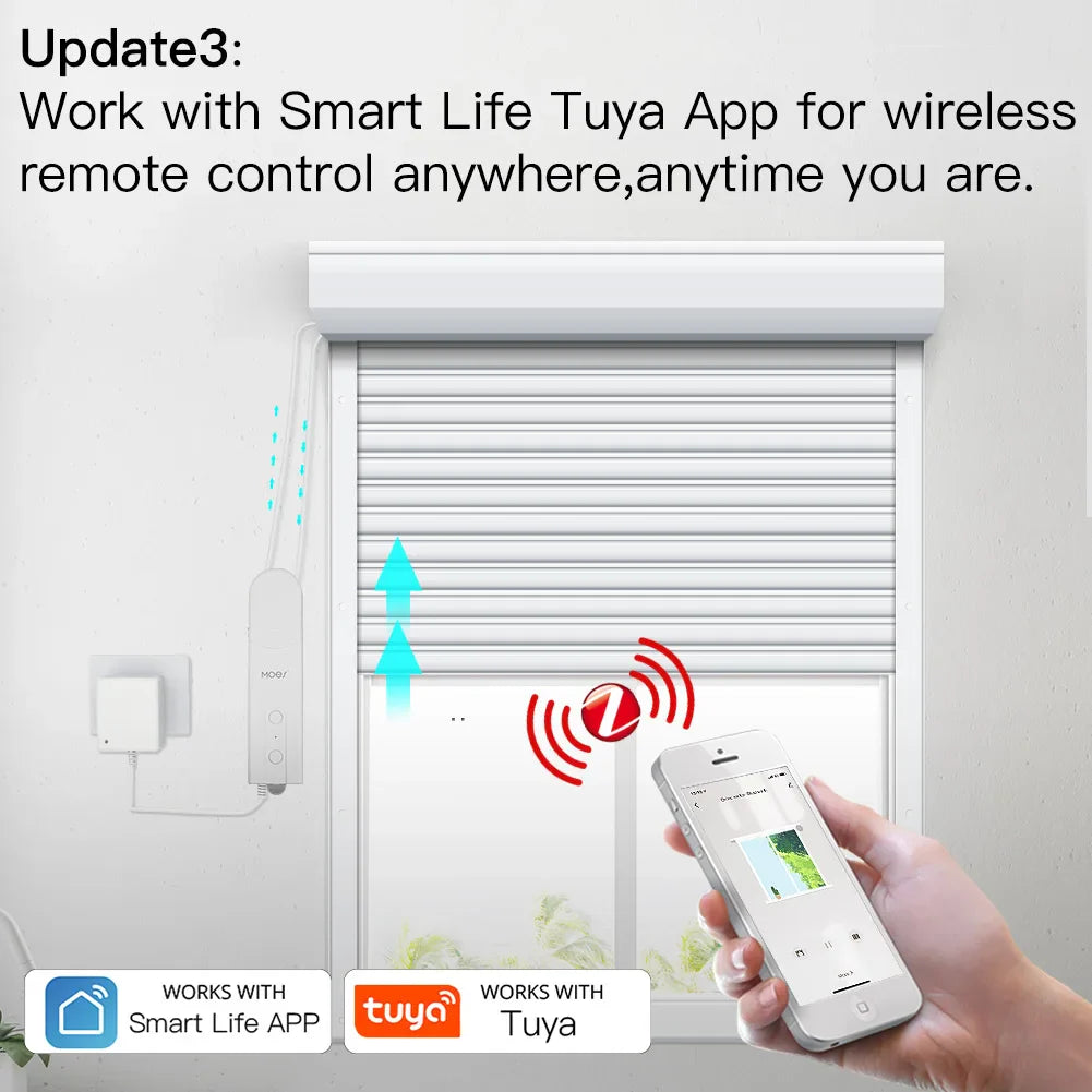 ZigBee Smart DIY Motorized Roller Blinds Drive Motor Hub - Tuya Smart Life APP, Alexa & Google Home Voice Control