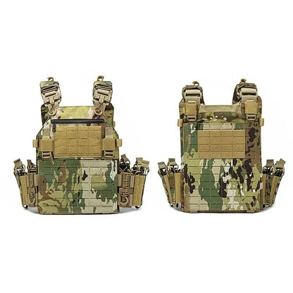 New Combat Vest 6094 – Lightweight Quick Release Laser Cut Tactical Gear for Hunting, Black Tactical Vest
