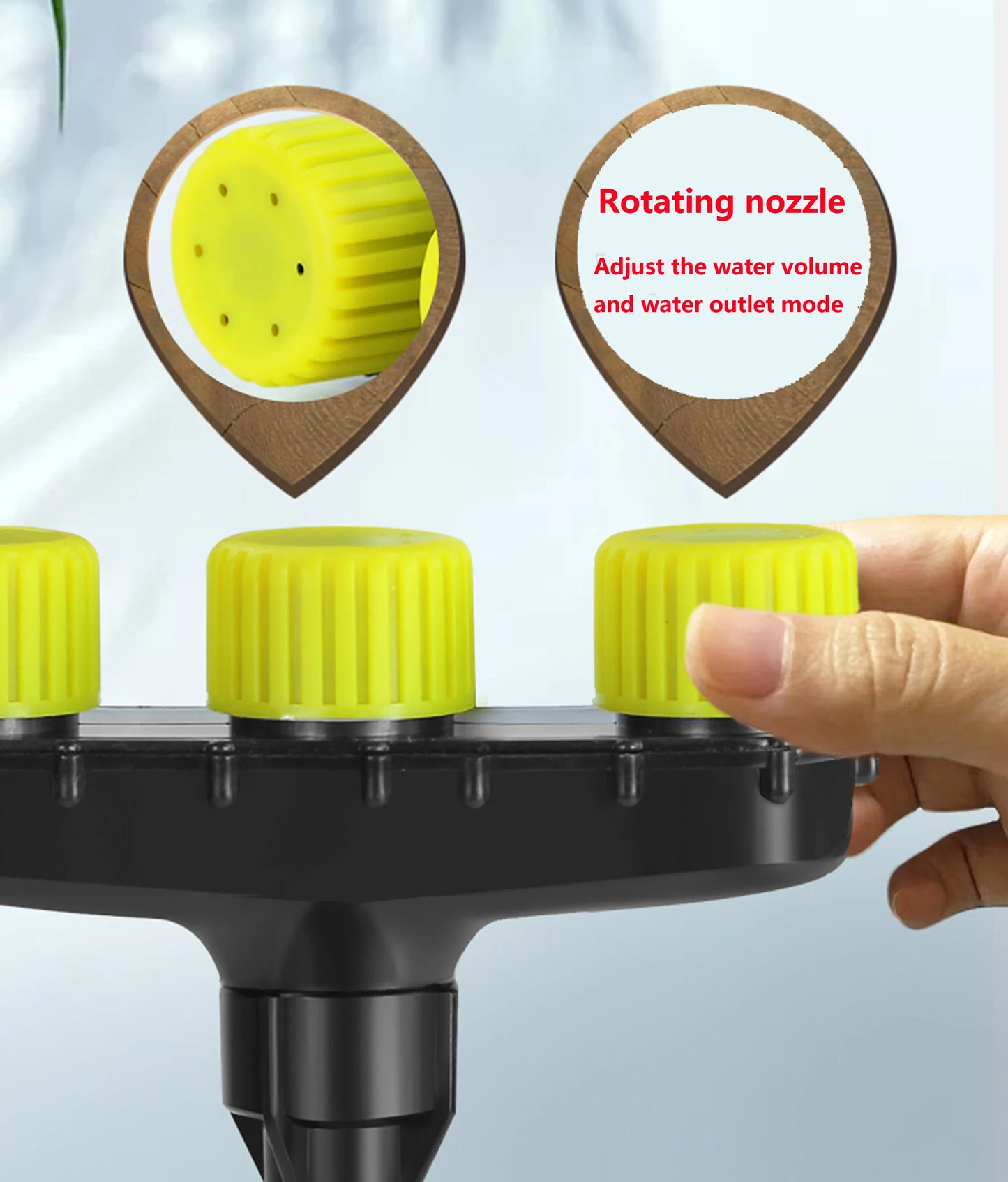 Agriculture Atomizer Nozzle - Adjustable Large Flow Garden Lawn Sprinkler for Farm Vegetable Irrigation, 3/4/5/6 Way Watering Tool