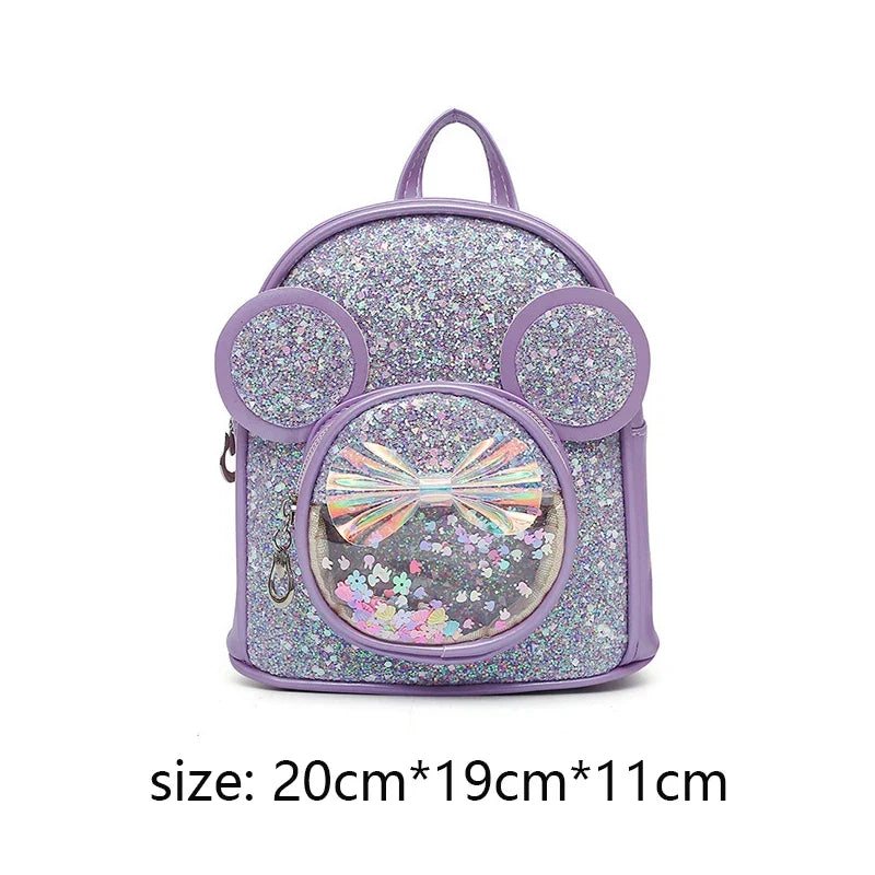 Kids Sequin Cartoon Mouse Backpack - Cute Princess Bag for Girls & Kindergarten