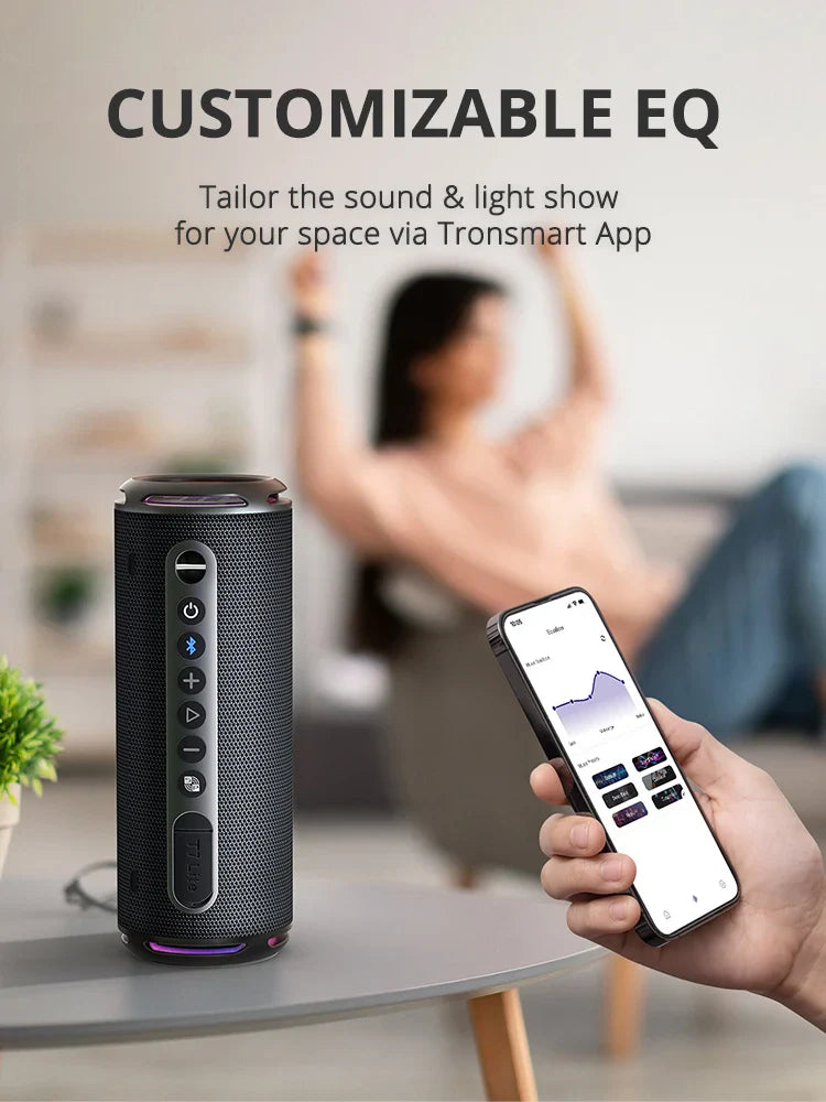 Tronsmart T7 Lite Bluetooth Speaker – Enhanced Bass, 24H Playtime, APP Control, IPX7 Waterproof Portable Speaker for Camping