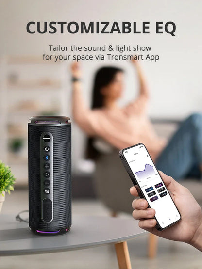 Tronsmart T7 Lite Bluetooth Speaker – Enhanced Bass, 24H Playtime, APP Control, IPX7 Waterproof Portable Speaker for Camping