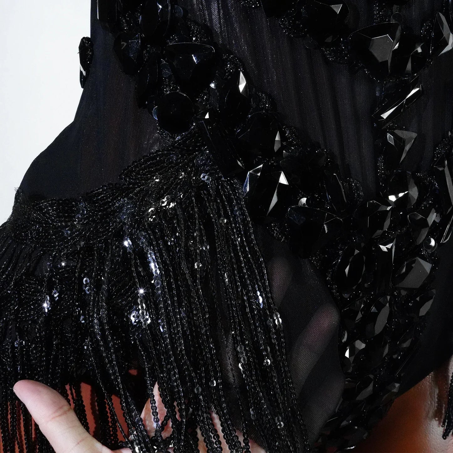 Sexy Shiny Silver Sequin & Black Spandex Jumpsuit — 2025 Women’s Prom, Dancer & Stage Performance Costume