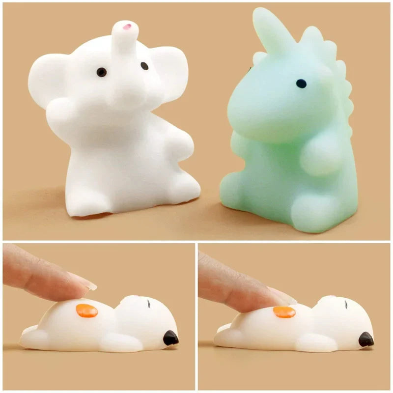 50–5PCS Kawaii Mochi Animal Squishy Toys – Anti-Stress Squeeze Balls for Kids Party Favors & Birthday Gifts