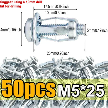 Petal Screw Jack Nuts & Expansion Plugs – Curtain Clamp, Rivet Lock Bolt, and Wall Fasteners