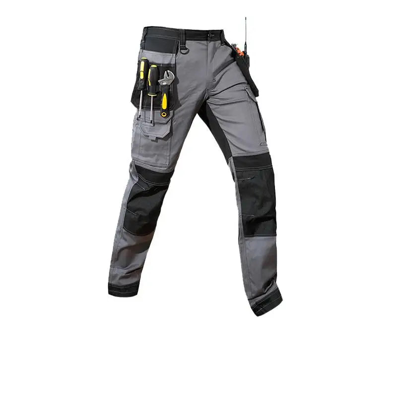 Men’s Multi-Pocket Cargo Work Pants with Knee Pads – Durable Wear-Resistant Tactical Trousers for Outdoor Workwear and Construction Use