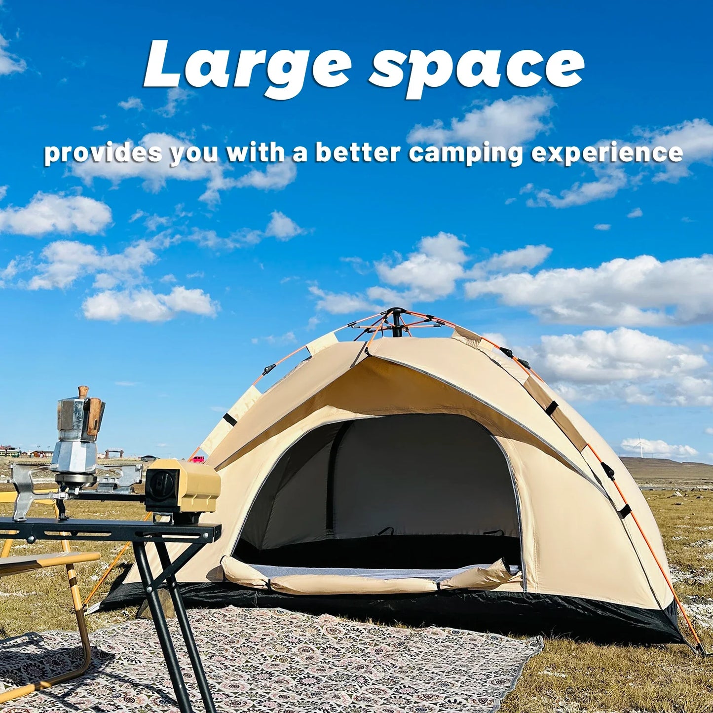 Outdoor Automatic Quick-Open Tent – Rainproof & Sun-Proof 4-Person Beach and Fishing Shelter