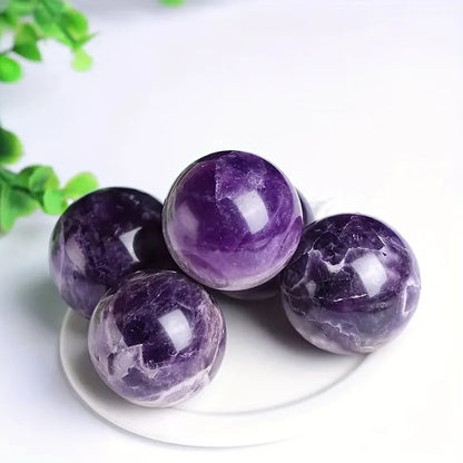 5PCS Natural Amethyst Healing Crystal Gems – Energy Stones for Yoga & Home Decor