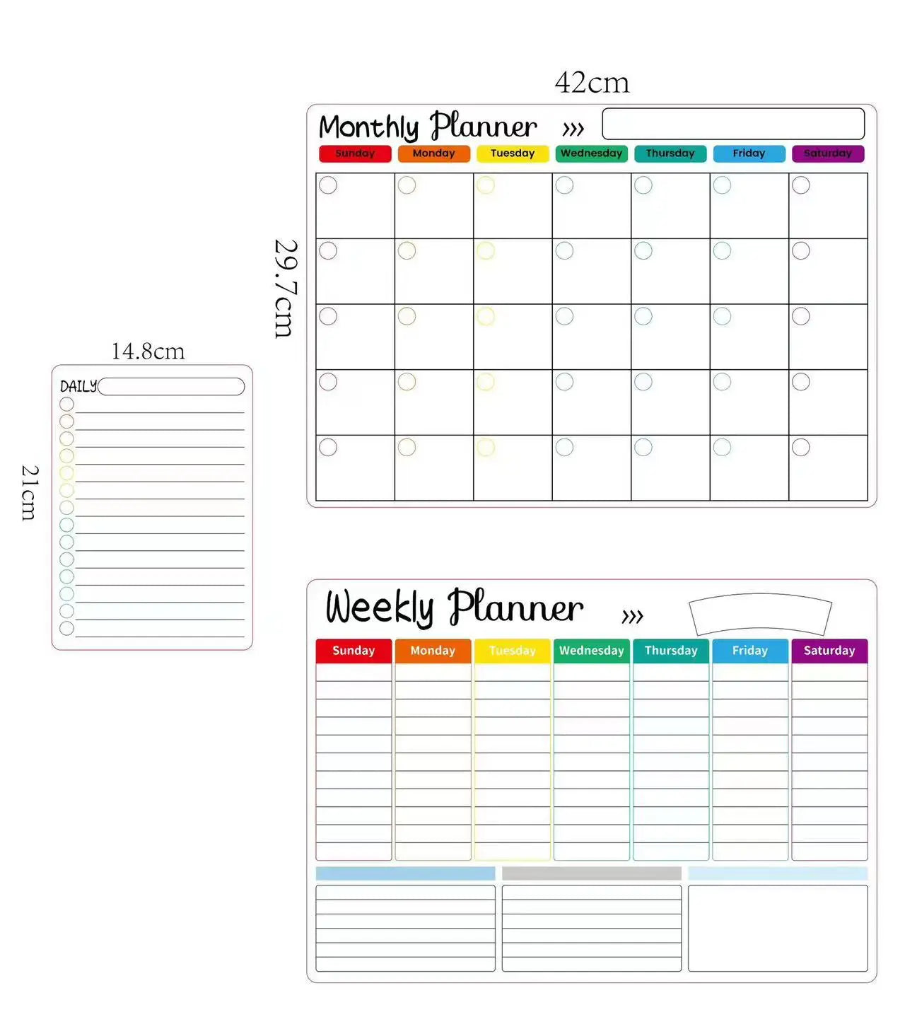 Magnetic Monthly & Weekly Planner — Dry Erase Whiteboard for Fridge, Blackboard, Message Board & Menu Organizer