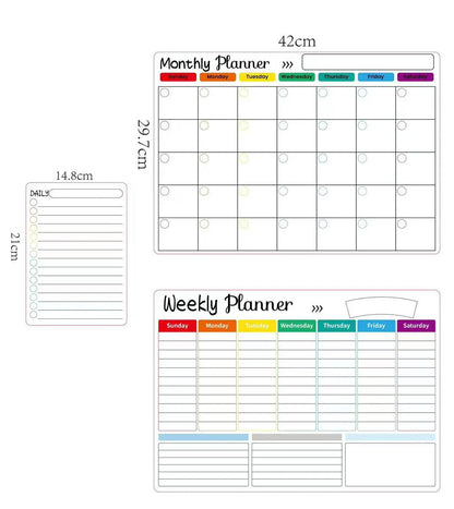 Magnetic Monthly & Weekly Planner — Dry Erase Whiteboard for Fridge, Blackboard, Message Board & Menu Organizer