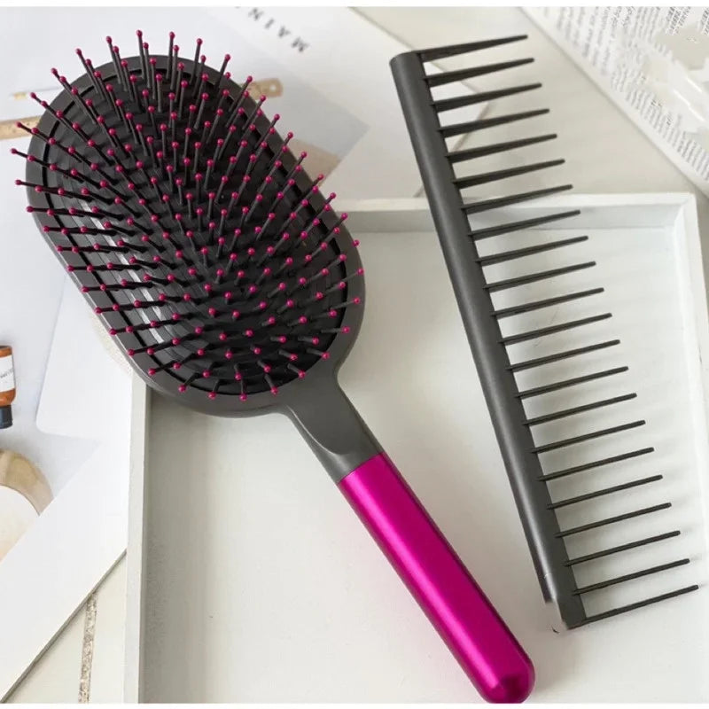 Dyson Airbag Hairbrush Styling Kit – Comb Set with Wide Tooth, Cylinder Comb & Massage Airbag for Curly Hair