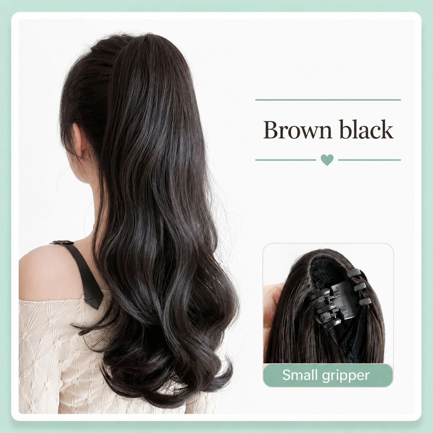 50cm Synthetic Straight Claw Clip-On Ponytail Extension – Heat Resistant Hairpiece for Women, Daily Wear & Party Styling