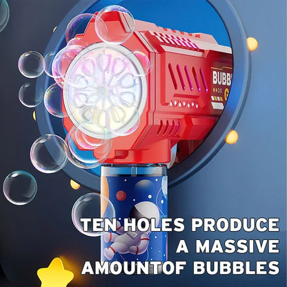 Automatic Bubble Gun Rocket - Electric Bubble Blower Toy with Bubble Liquid for Kids’ Beach & Outdoor Fun