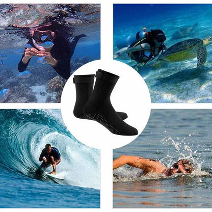 3mm/5mm Neoprene Diving Socks – Non-Slip, Warm Patchwork Wetsuit Shoes for Adults, Surfing, Swimming & Snorkeling Boots