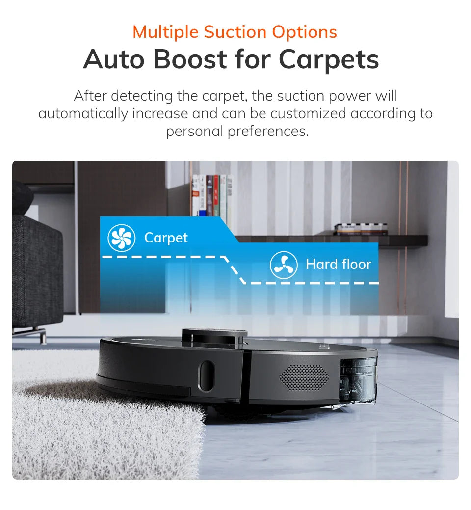 ILIFE T20S LDS Robot Vacuum Cleaner – 5000Pa, Auto Empty Dock, 60-Day Hands-Off Cleaning, Wet/Dry Sweeping & Mopping