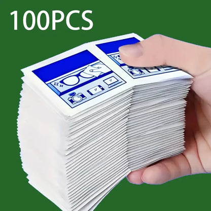 100 Disposable Eyeglass Cleaning Wipes - Individually Wrapped Screen & Lens Cleaning Cloths