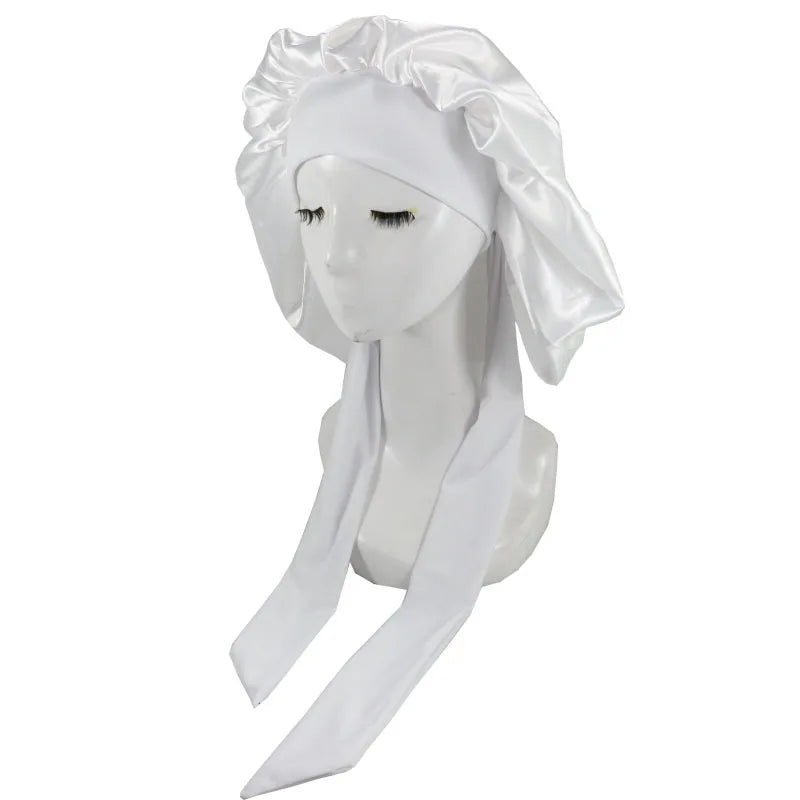 Unisex Satin Sleeping Hat - Solid Color Night Sleep Cap, Hair Care Bonnet, Nightcap for Women and  Men, Shower Turban
