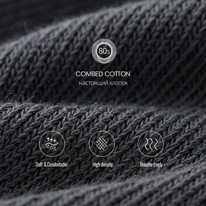 HSS Men’s 100% Cotton No Show Socks – Summer Thin Breathable Boat Socks, Black Short Socks Size 39-44 for Students