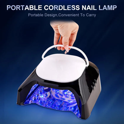 Advanced Mirror-Finish Dual Light Nail Lamp – 86W Rechargeable Portable LED UV Nail Machine