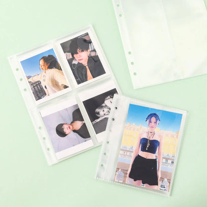 A5/A6/A7 Transparent File Holder Set – 10pcs 6-Hole Loose Leaf PVC Binder for DIY Document Storage