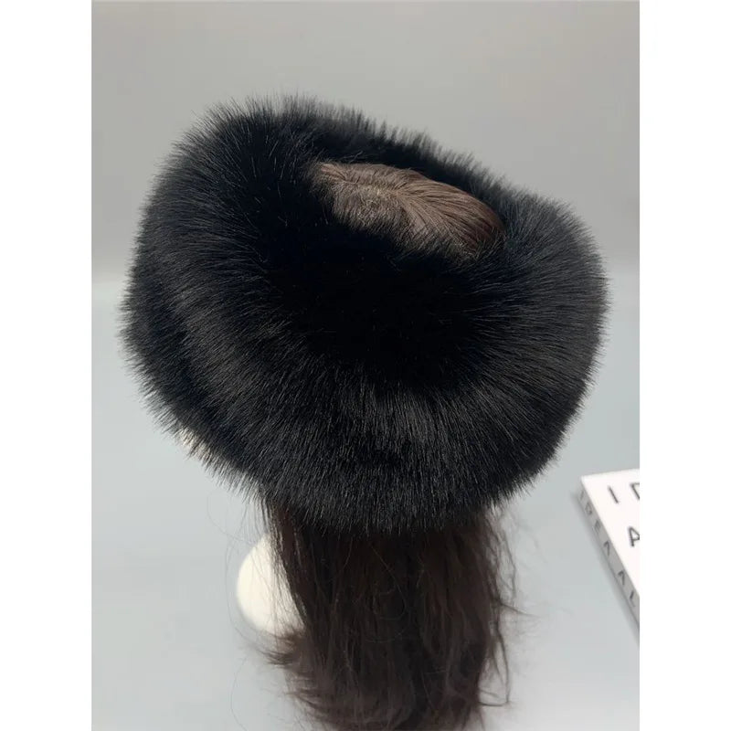 Fashion Fluffy Faux Fur Winter Hat – Women’s Warm Ear Protection Ski & Snow  Headband Cap