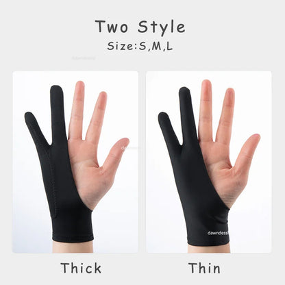 Anti-Touch Two-Finger Hand Gloves for Tablet Drawing & Digital Art - Anti-Fouling, Oil Painting Screen Protection