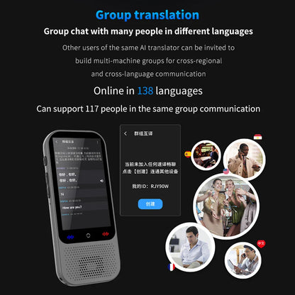 S80 Pro Portable Language Translator Device - 138 Languages, Voice & Offline Translation, ChatGPT Function
