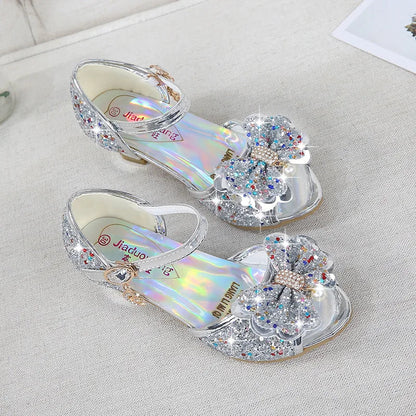 Children’s Princess Sandals - Girls’ Bowtie High Heel Wedding & Dress Shoes