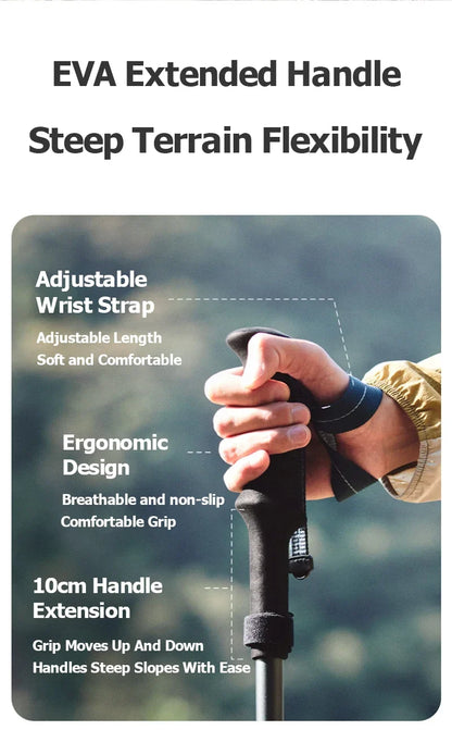 Naturehike Lightweight Trekking Poles – Carbon Fiber & Aluminum Alloy Folding Walking Sticks for Hiking & Climbing