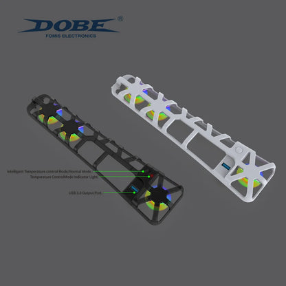 DOBE Cooling Fan for PS5 Slim – Disc & Digital Edition with RGB Lighting and USB 3.0 Port TP5-3538S