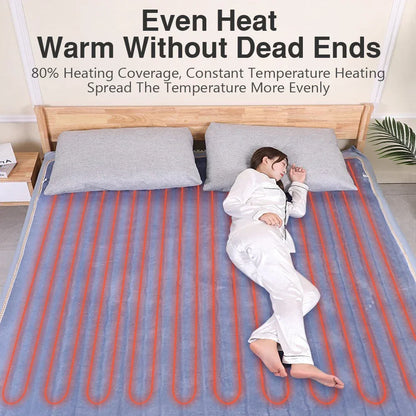 220V Electric Heating Blanket - Intelligent Thermostat Control, Thick Security Warmth, Body-Warming Electric Mattress