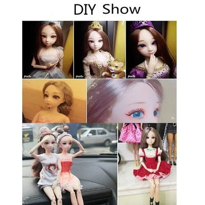 30cm Fashion Princess Babi Doll – 3D Eyes, 20-Joint DIY Plastic Doll for Girls, BJD Model