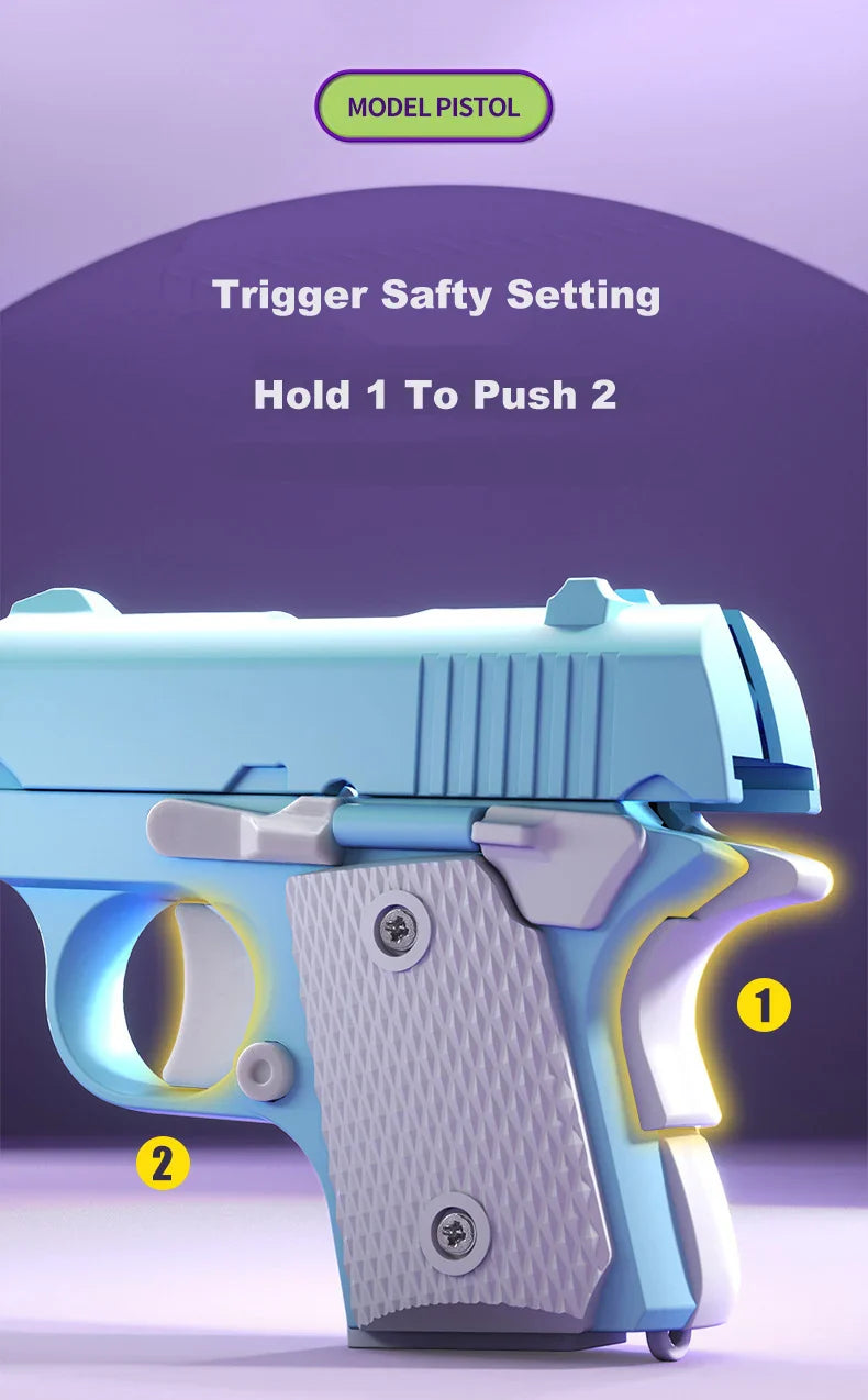 Mini 1911 Gravity Fidget Gun – ABS Plastic 3D Printed Stress Relief Toy for Boys and Kids Gift