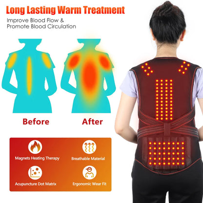 Tourmaline Magnetic Heated Vest — Self-Heating Thermal Clothing, Lumbar Waist Brace, Posture Corrector & Pain Relief Corset
