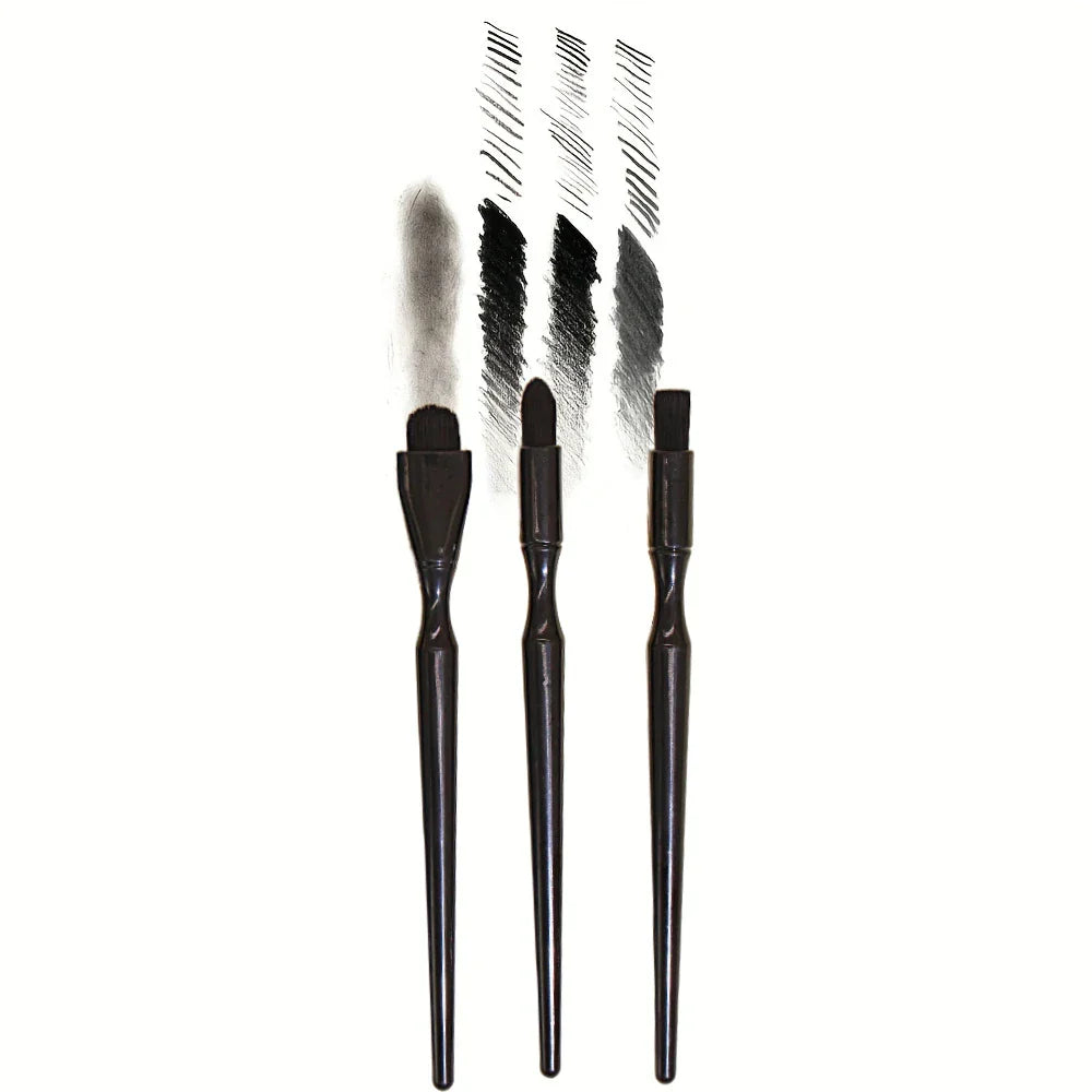 Black Rendering Brush for Watercolor, Charcoal & Pastel – Durable Art Brush for Embossing & DIY Scrapbooking