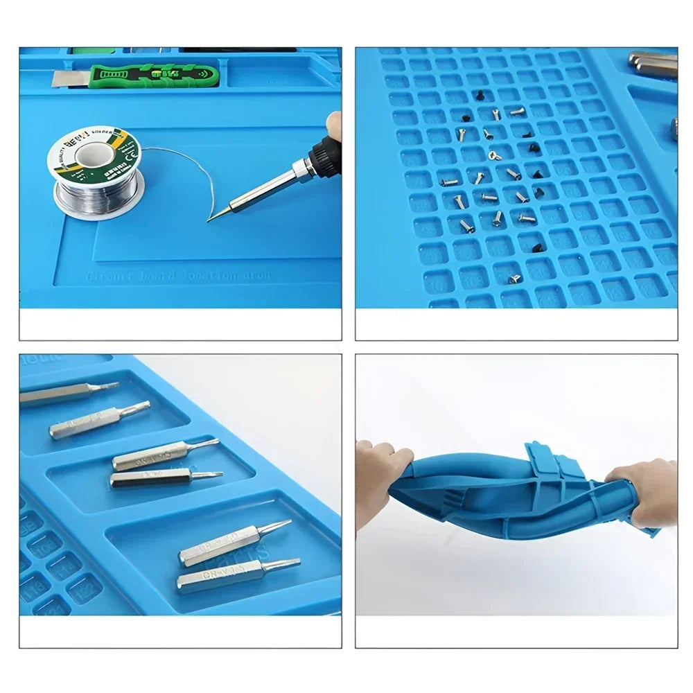 ESD Heat-Resistant Soldering Mat – Magnetic Silicone Work Pad for BGA Repair and Heat Insulation