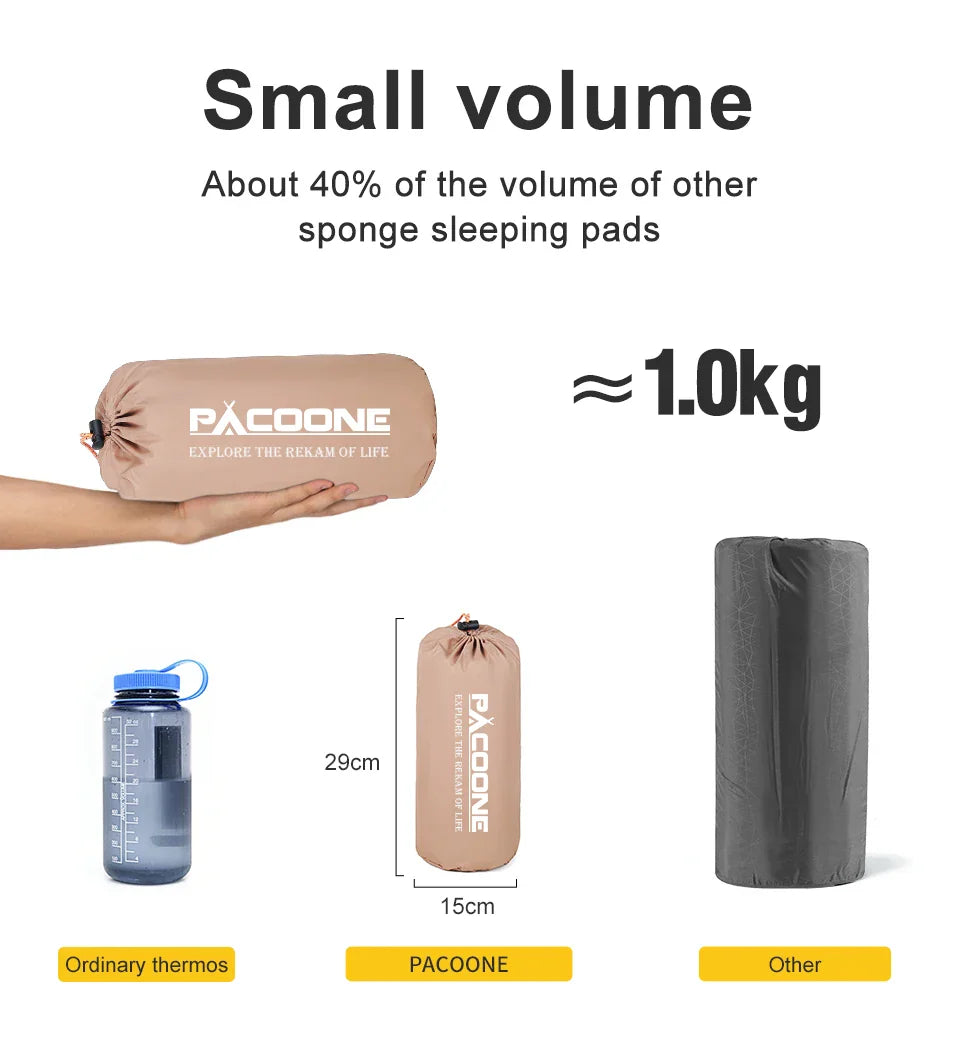 Ultralight Self-Inflating Air Mattress - Thick Splicing Sleeping Pad for Beach, Picnic, and Camping Tent