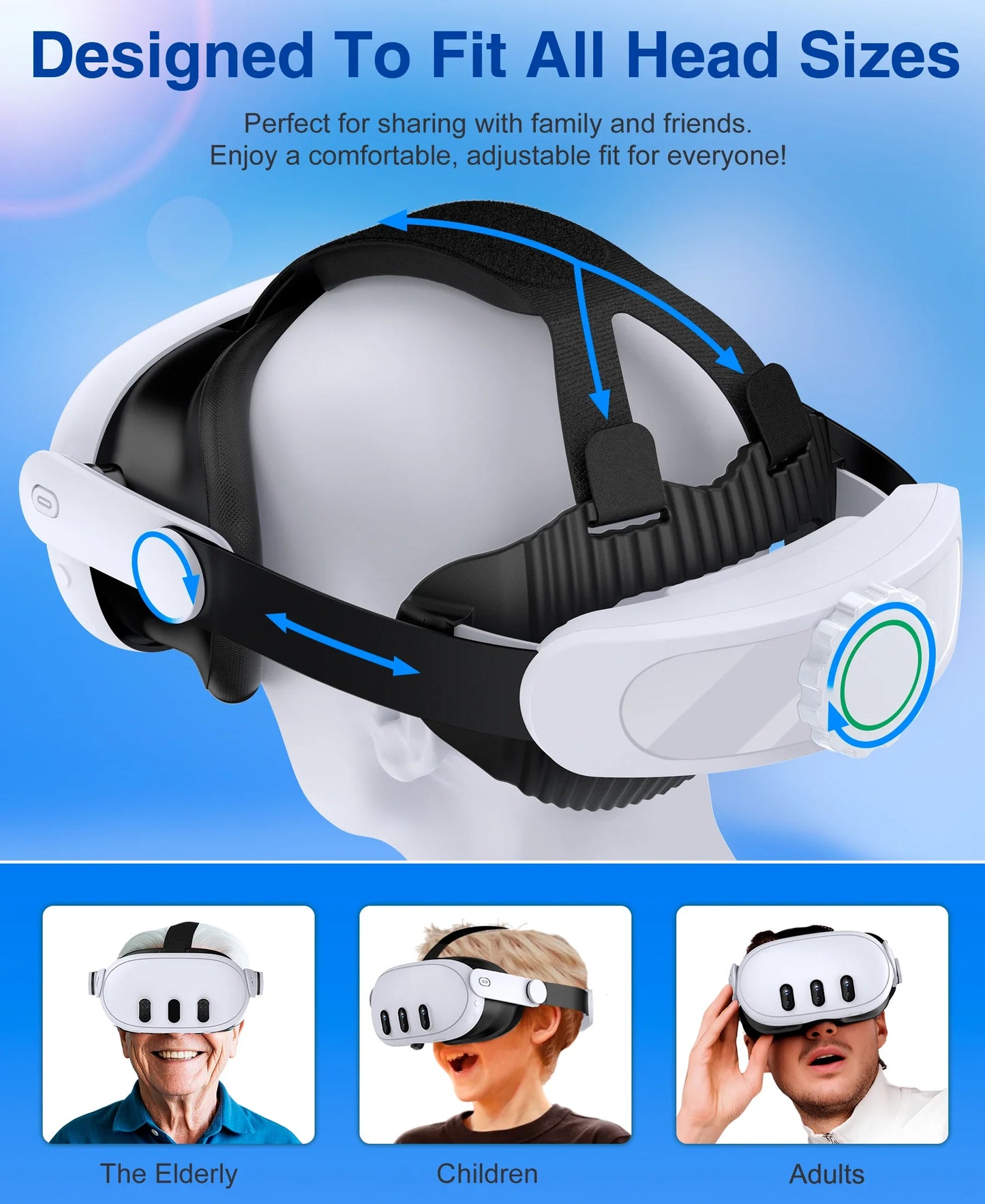 BEBONCOOL 8000mAh MV1000 Battery Head Strap – Compatible with Meta Quest 3S, Quest 3 & Quest 2 Oculus Headset